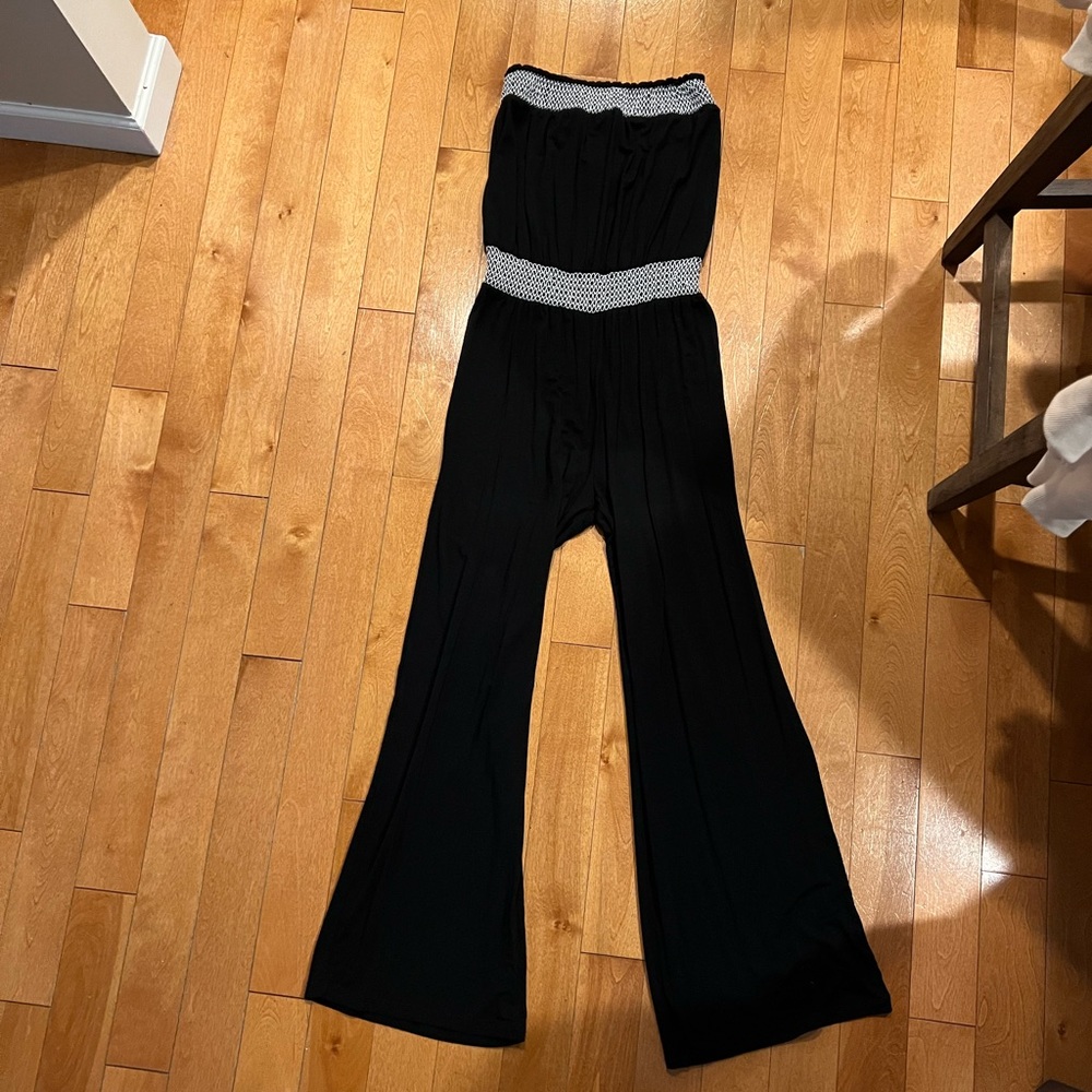 NWT Black strapless jumpsuit, jersey material